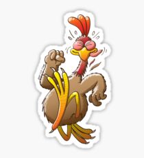 Chicken Running for His Life Sticker