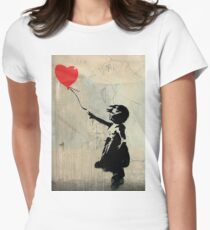 Banksy Red Heart Ballon Tailliertes T-Shirt