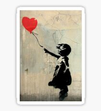 Banksy Red Heart Balloon Sticker