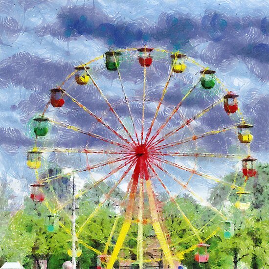 "Ferris wheel painting" Photographic Print by forsterforest | Redbubble