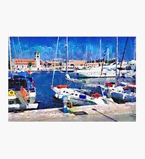 Old Rhodes market view painting Photographic Print