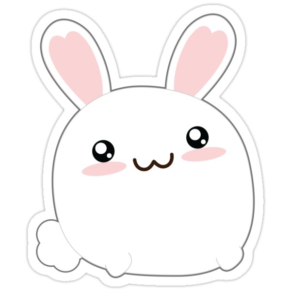 fat kawaii bunny stickers by rabbitbunnies redbubble