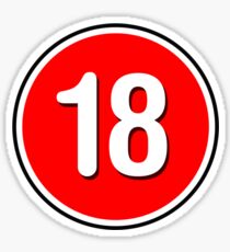 Rated 18 Sticker