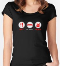 Eat Sleep Rock Women's Fitted Scoop T-Shirt