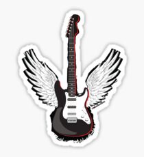 Winged Guitar Sticker