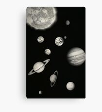 Black and White Solar System Canvas Print