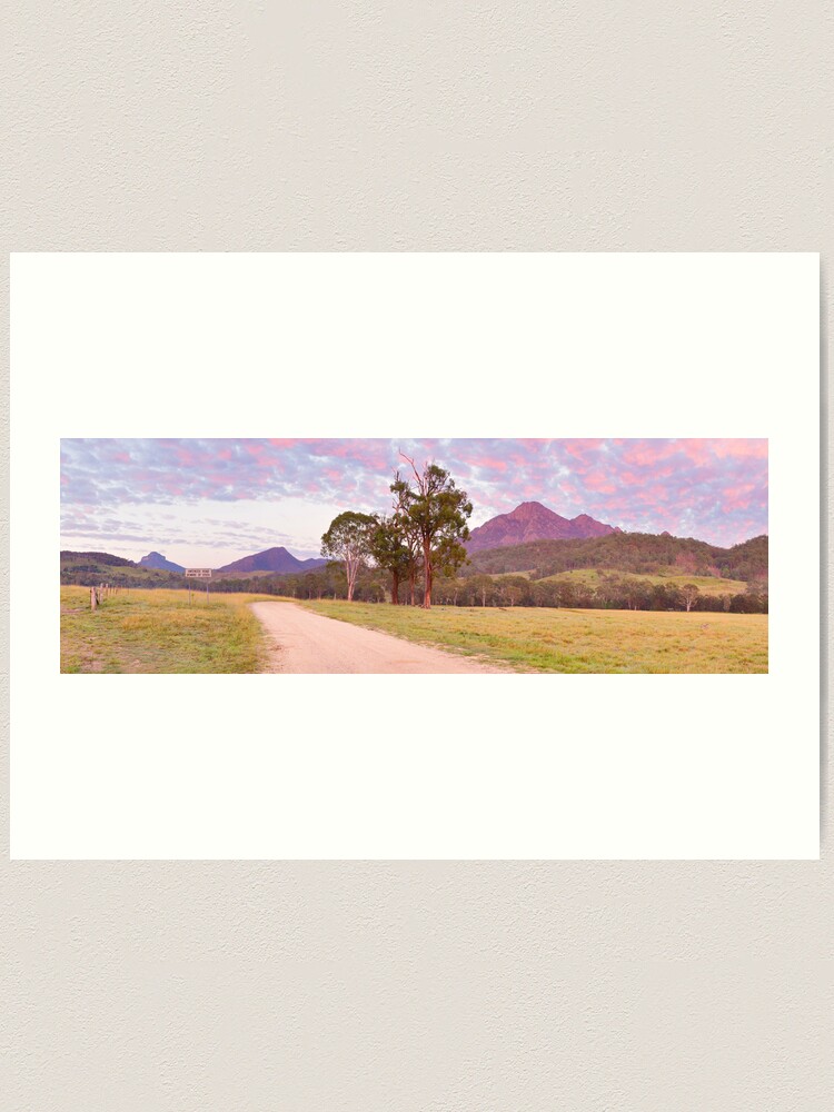 Alternate view of Rosey Dawn over Mt Barney, South-East Queensland, Australia Art Print