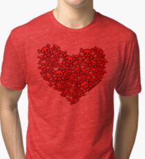 Cute Emo Skull Heart Tri-blend T-Shirt