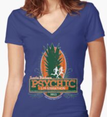 Psychic 1/4 Marathon Women's Fitted V-Neck T-Shirt
