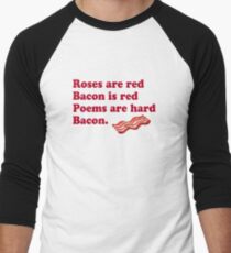 Roses Are Red, Bacon. Men's Baseball ¾ T-Shirt
