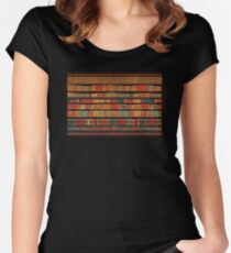 Weinlese-Bibliothek bei Chateau Chantilly, Paris FRANKREICH Tailliertes Rundhals-Shirt