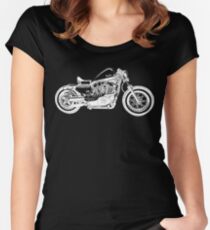 Motorcycle Illustration Women's Fitted Scoop T-Shirt