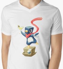 Party Penguin Men's V-Neck T-Shirt