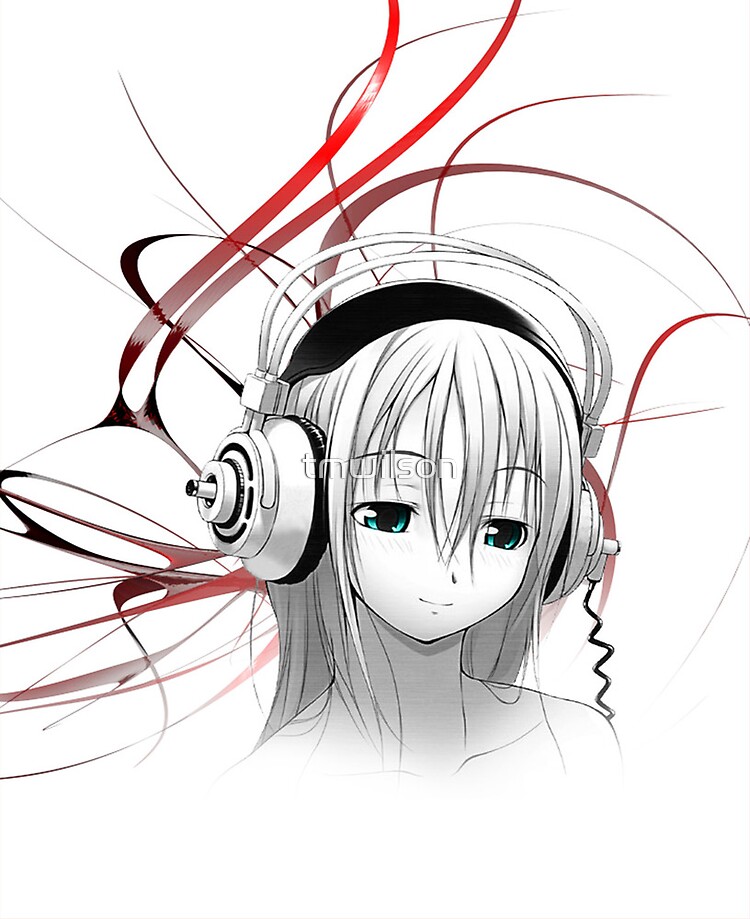 Anime Girl Headphones 1 5 Ipad Case Skin By Tmwilson Redbubble
