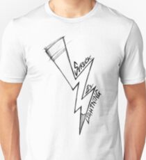 struck by (writing) lightning. Unisex T-Shirt