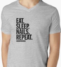 Eat Sleep Nails Repeat Men's V-Neck T-Shirt