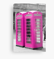 Pink Telephone Box Metal Print
