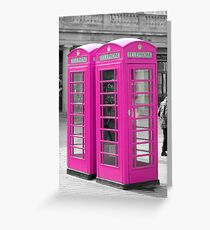 Pink Telephone Box Greeting Card