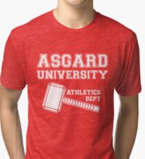 Asgard University - Athletics Department (Dark Shirt) Tri-blend T-Shirt
