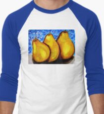 Watercolor and Acrylic Pears Men's Baseball ¾ T-Shirt
