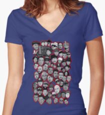 alte Schule Hip-Hop-Legenden-Collagenkunst Shirt mit V-Ausschnitt