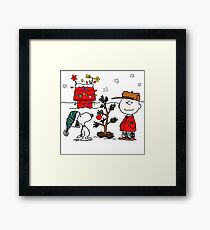 Snoopy and Charlie Brown Framed Print