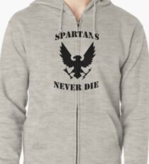 Halo Spartans Never Die Zipped Hoodie