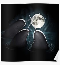 3 Narwhal Moon Poster