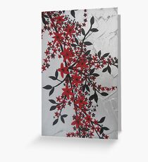 red and black blossom- bold and modern Greeting Card