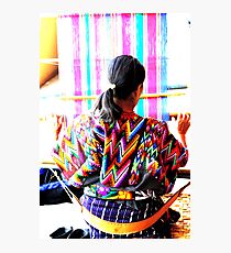 Woman Weaving Photographic Print