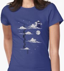 He lives on a cloud in the sky Women's Fitted T-Shirt