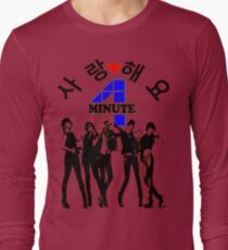 ㋡♥♫SaRangHaeYo(Love) Hot Fabulous K-Pop Girl Group-4Minute Clothing & Stickers♪♥㋡ Long Sleeve T-Shirt