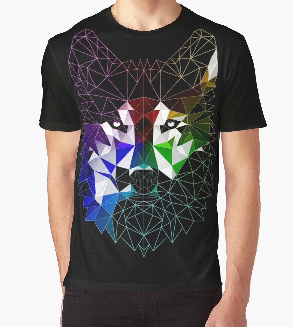 Geometric Wolf Graphic T Shirts By Mdanielle1991 Redbubble 1904