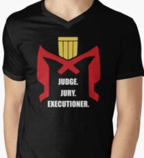 Camiseta para hombre de cuello en v Juez, Jurado, Verdugo.