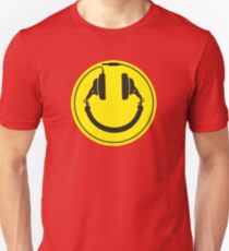 Camiseta unisex Auriculares smiley cable