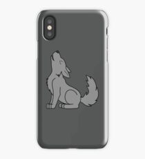 Solid Gray Howling Wolf Pup iPhone Case