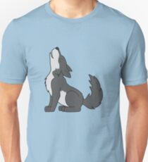 Gray Howling Wolf Pup Unisex T-Shirt