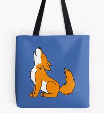 Orange Howling Wolf Pup Tote Bag