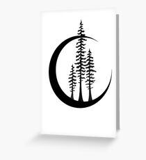 Tarjeta de felicitación Redwoods in Crescent Moon