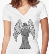 Don't Blink Weeping Angel Women's Fitted V-Neck T-Shirt