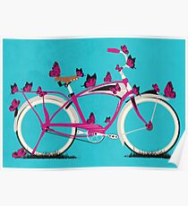 Butterfly Bicycle Poster