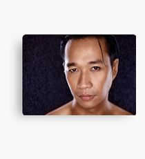 Steve Head Shot On Black (wide) Canvas Print