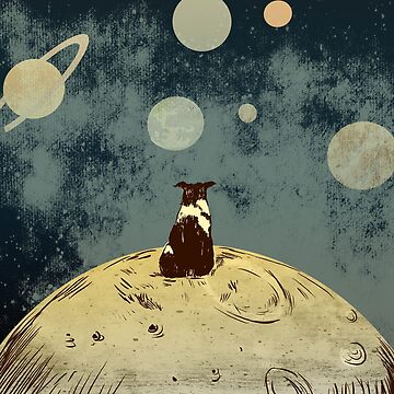 Artwork thumbnail, Endless opportunities  - dog looking into space  by cucubaou