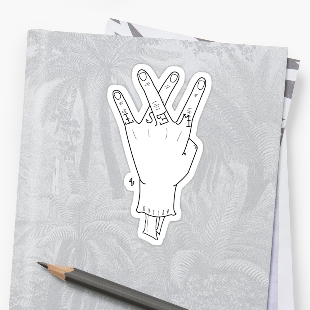 "West Side Hand Sign" Sticker by AleBoz | Redbubble