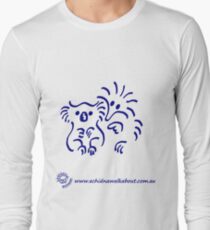 Echidna cartoon with koala - blue Long Sleeve T-Shirt