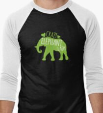 Crazy Elephant lady Men's Baseball ¾ T-Shirt