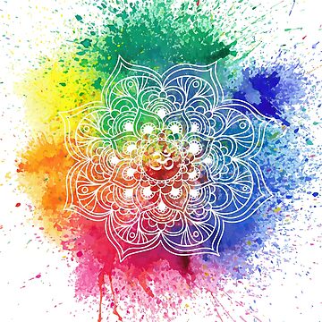 Imagen de la obra Multicolored Mandala watercolor de weloveboho