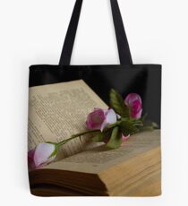 book and rose Tote Bag