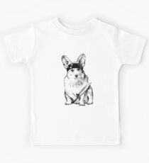 BAD dog – corgi carrying a knife Kids Tee