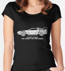 Delorean + text Women's Fitted Scoop T-Shirt